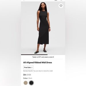 lululemon athletica Black Asymmetrical Dress